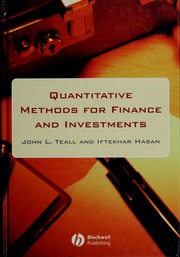 Quantitative Methods For Finance And Investments Teall John L