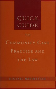 Quick Guide To Community Care Practice And The Law Mandelstam