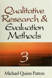 Qualitative Research And Evaluation Methods 3 Ed Patton Michael Quinn
