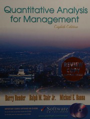 Quantitative Analysis For Management Render Barry Stair Ralph M Hanna