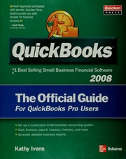 Quickbooks 2008 The Official Guide 1 Edition Ivens Kathy