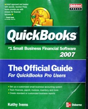 Quickbooks 2007 The Official Guide Ivens Kathy