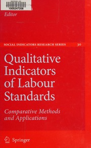 Qualitative Indicators Of Labour Standards Comparative Methods And Applications 1 Edition Unknown