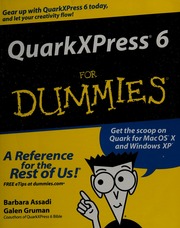 Quarkxpress 6 For Dummies Assadi Barbara Gruman Galen