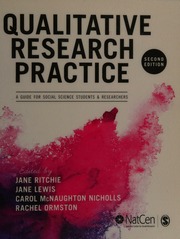 Qualitative Research Practice A Guide For Social Science Students And Researchers 2nd Jane Ritchie