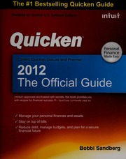 Quicken 2012 The Official Guide Sandberg Bobbi