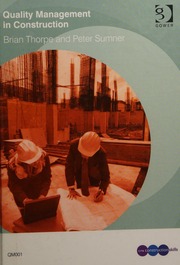Quality Management In Construction Thorpe Brian Sumner Peter Thorpe