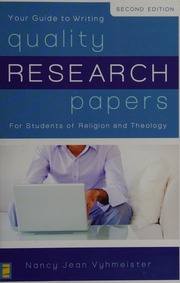 Quality Research Papers For Students Of Religion And Theology 2nd Edition Vyhmeister
