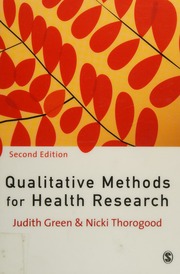 Qualitative Methods For Health Research 2nd Ed Green Judith