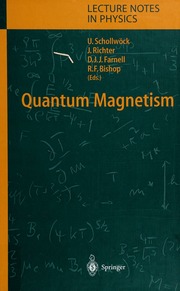 Quantum Magnetism 1 Edition Schollwock U Ulrich Richter