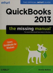 Quickbooks 2013 The Missing Manual 1st Ed Biafore Bonnie Intuit Firm