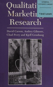 Qualitative Marketing Research Carson David 1947