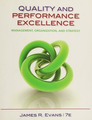 Quality And Performance Excellence Management Organization And Strategy Evans