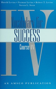 Vocabulary For Success Course Iv Levine Harold
