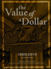 The Value Of A Dollar Prices And Incomes In The United States 18602014 Fifth Edition Derks
