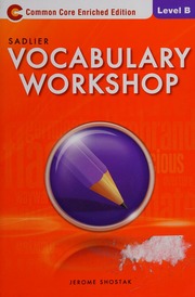 Vocabulary Workshop Shostak Jerome Editor William H Sadlier