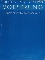 Vorsprung Student Activities Manual Lovik Thomas A Guy J Douglas Chavez