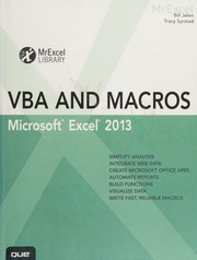 Vba And Macros Excel 2013 Jelen Bill Syrstad Tracy