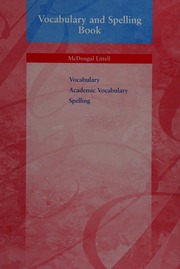 Vocabulary And Spelling Book Mcdougal Littell Applebee Arthur N Language Of Literature Mcdougal Littell