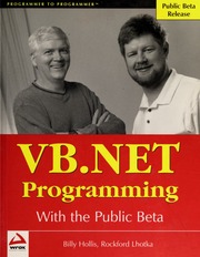 Vbnet Programming With The Public Beta None Hollis Billy S