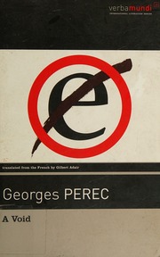 A Void 1st Ed Perec Georges 19361982 Adair Gilbert