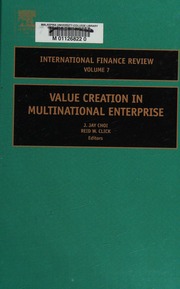 Value Creation In Multinational Enterprise Choi Jongmoo Jay 1945 Click