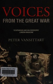 Voices From The Great War Vansittart Peter 1920