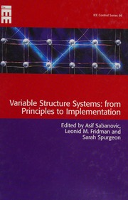 Variable Structure Systems From Principles To Implementation Sabanovic