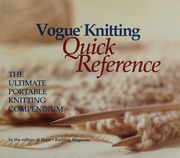 Vogue Knitting Quick Reference Malcolm Trisha 1960