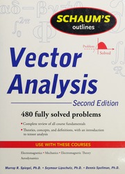 Vector Analysis And An Introduction To Tensor Analysis 2nd Ed Lipschutz