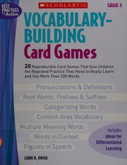 Vocabularybuilding Card Games Grade 4 Onish Liane