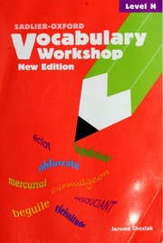 Vocabulary Workshop Braille New Wkb Edition Shostak Jerome