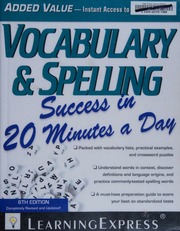 Vocabulary Spelling Success In 20 Minutes A Day 6th Edition Learningexpress Organization