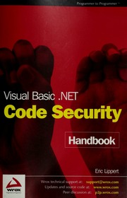 Visual Basic Net Code Security Handbook Lippert Eric