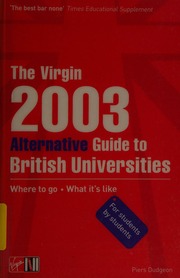 The Virgin 2003 Alternative Guide To British Universities Rev Ed Edition Dudgeon