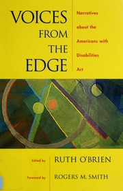 Voices From The Edge Narratives About The Americans With Disabilities Act Obrien