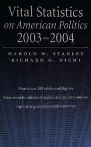 Vital Statistics On American Politics 20032004 Rev Ed Edition Stanley