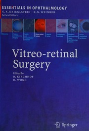 Vitreoretinal Surgery Kirchhof Bernd Wong D David 1952
