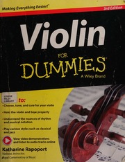 Violin For Dummies Rapoport Katharine Author