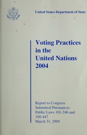 Voting Practices In The United Nations 2004 Bureau Of International Organization Affairs Us