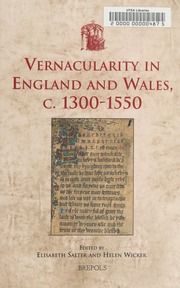 Vernacularity In England And Wales C 13001550 Salter Elisabeth