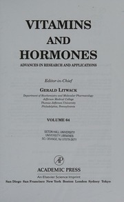 Vitamins And Hormones Advances In Research And Applications Volume 64 Litwack