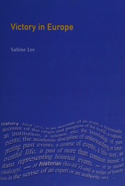 Victory In Europe Britain And Germany Since 1945 Lee Sabine