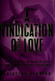 A Vindication Of Love Cristina Nehring