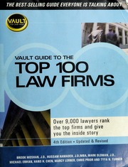 Vault Guide To The Top 100 Law Firms Electronic Resource 4th Edition Moshan
