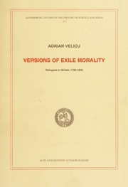 Versions Of Exile Morality Refugees In Britain 17901845 Velicu