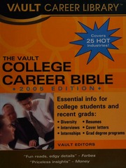 The Vault College Career Bible Vault Firm
