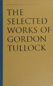 Virginia Political Economy Tullock Gordon Rowley Charles K 19392013