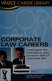 Vault Guide To Corporate Law Careers El Kouri Zahie Vault Firm