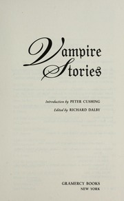 Vampire Stories Dalby Richard